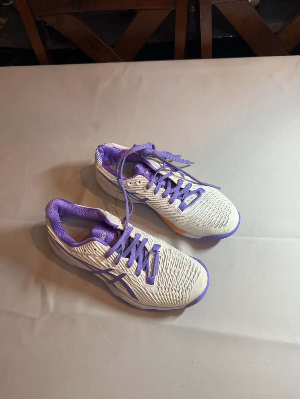 Asics Court FF 3 Women's Tennis Shoes White/Purple Size 7